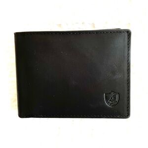NWOT Keviv Black Genuine Leather Men’s Bi-Fold Wallet RFID Blocking